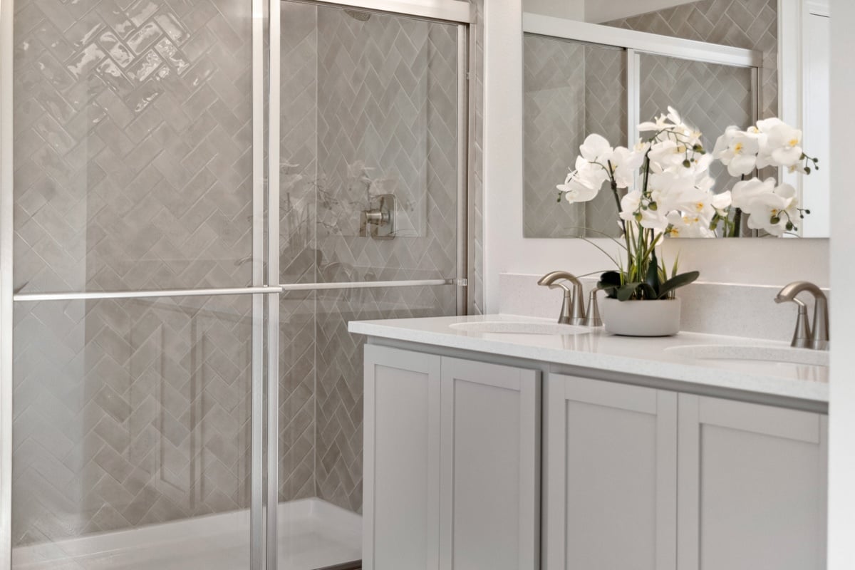 Walk-in shower at primary bath