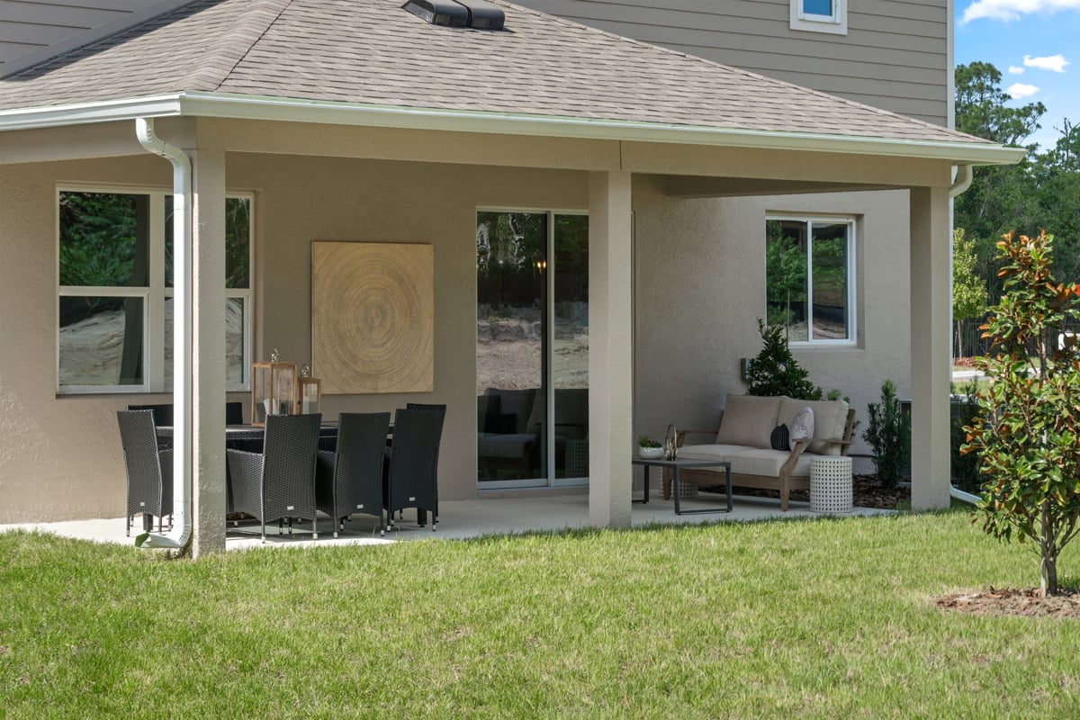 Extended covered back patio