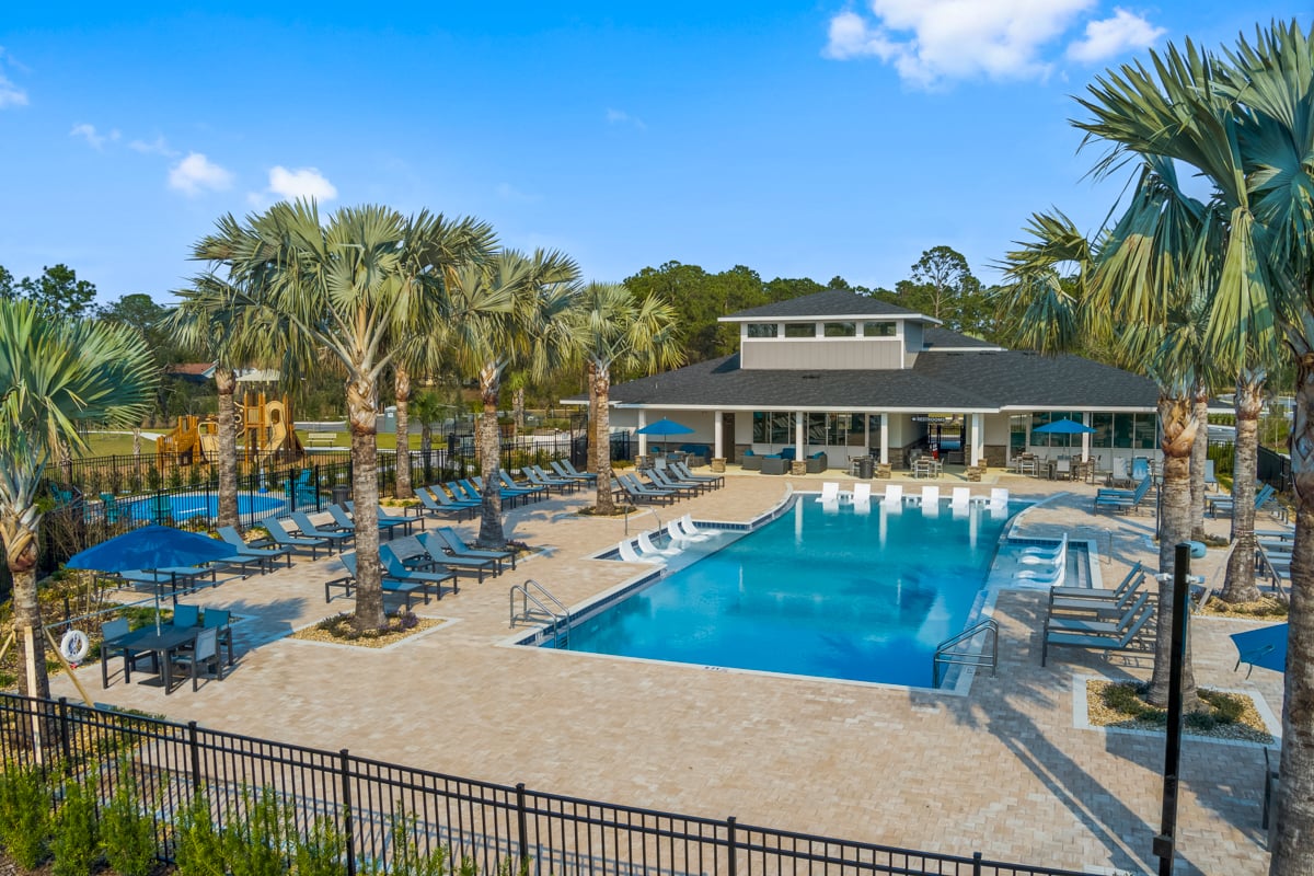 Community pool, clubhouse and tot lot