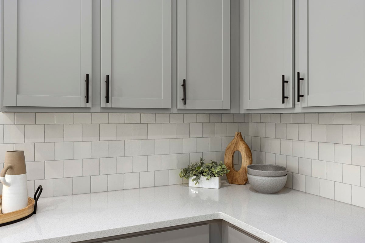 Full-height tile backsplash