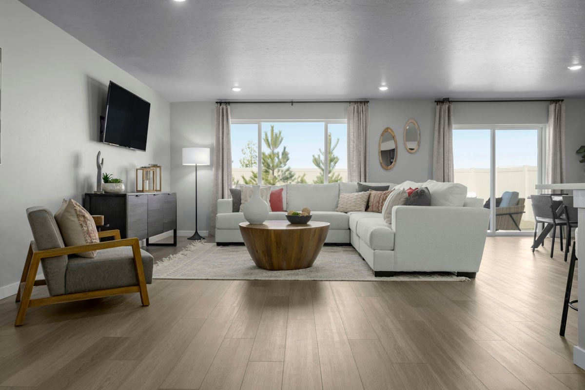 Luxury vinyl plank flooring at great room