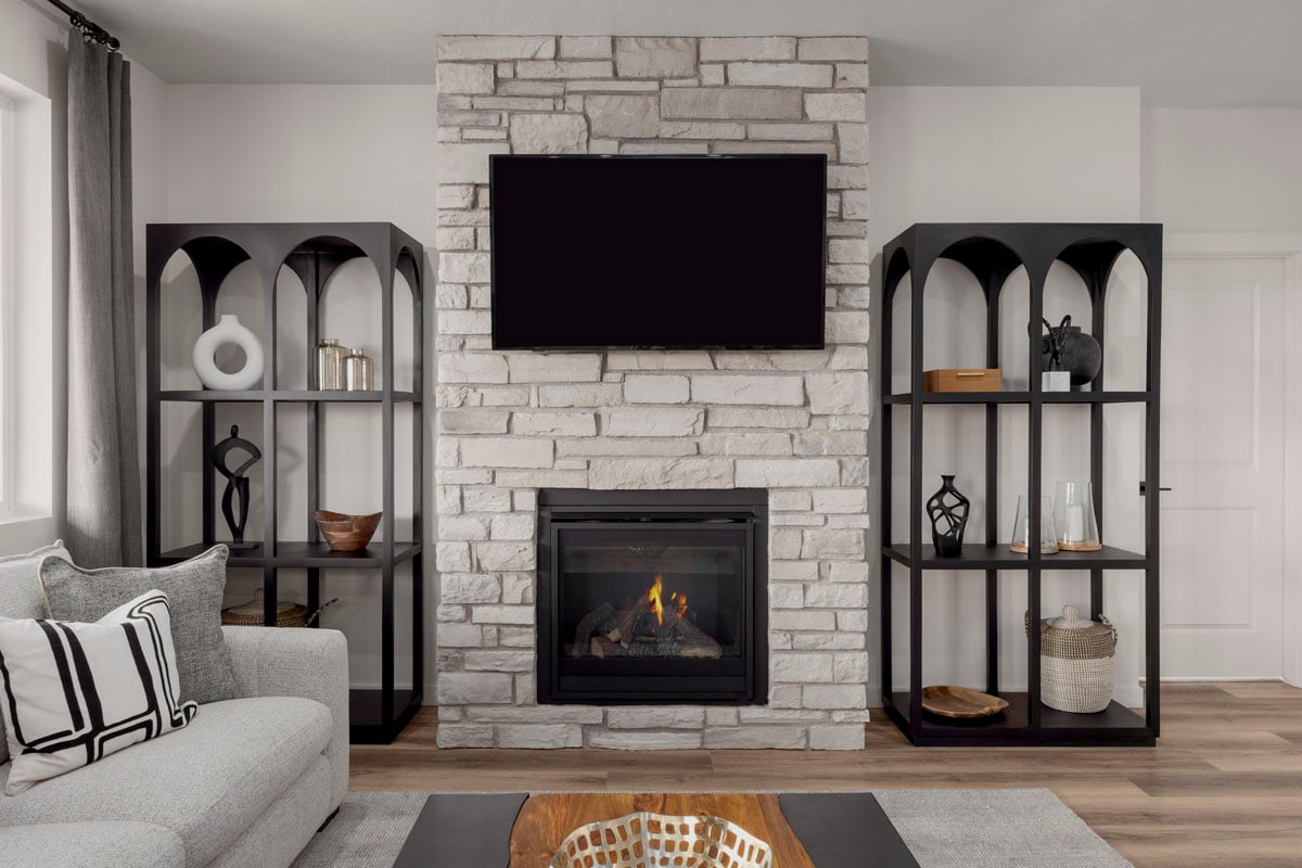 Gas fireplace at great room