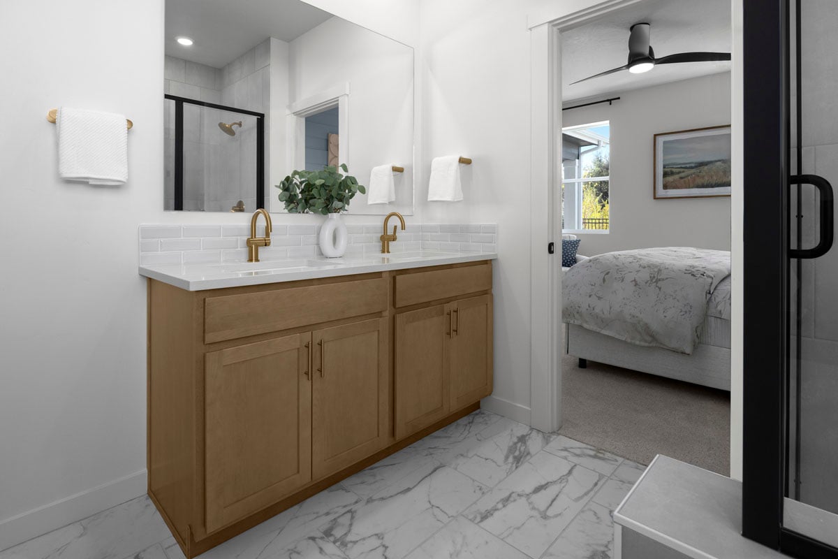 Dual-sink vanity at bath 2