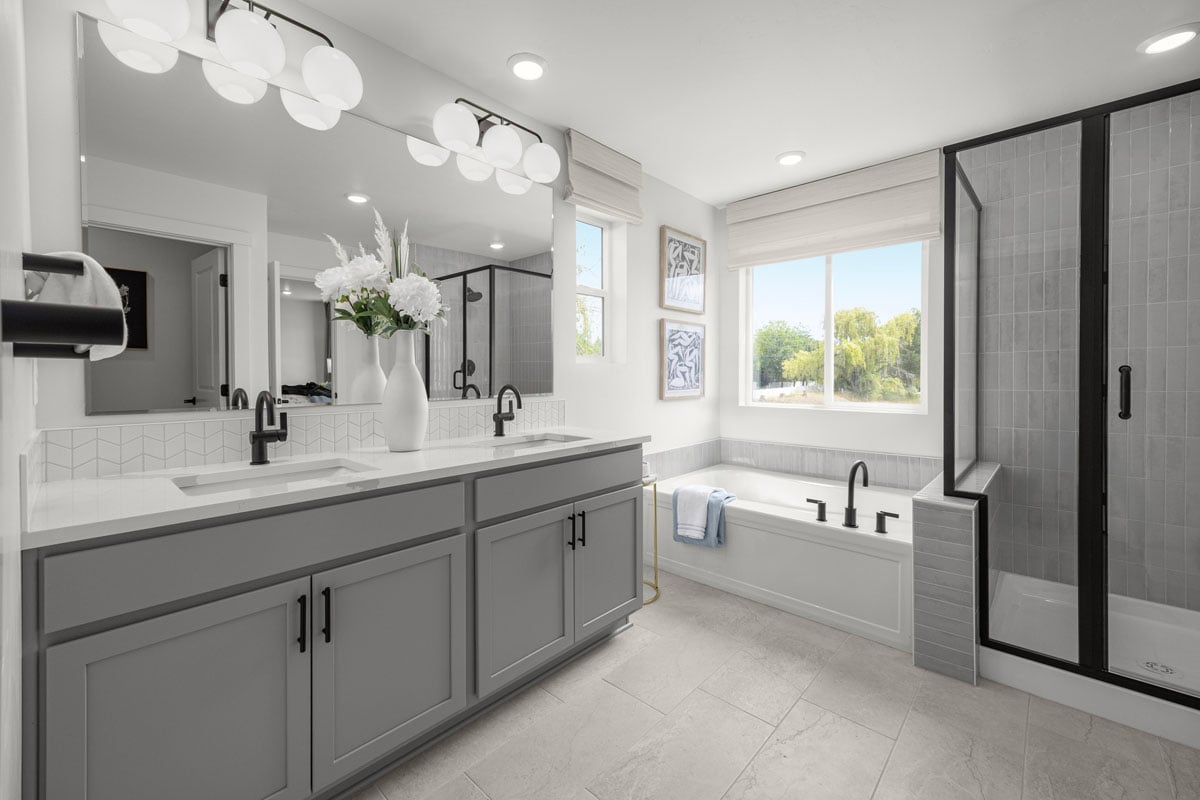 Tub and separate shower at primary bath