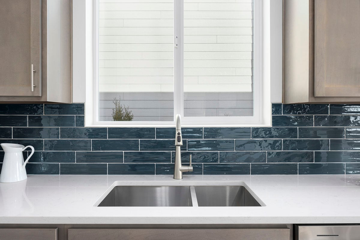 Full-height tile backsplash