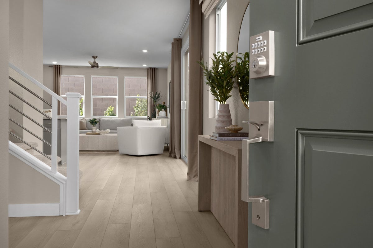 Satin nickel entry door hardware