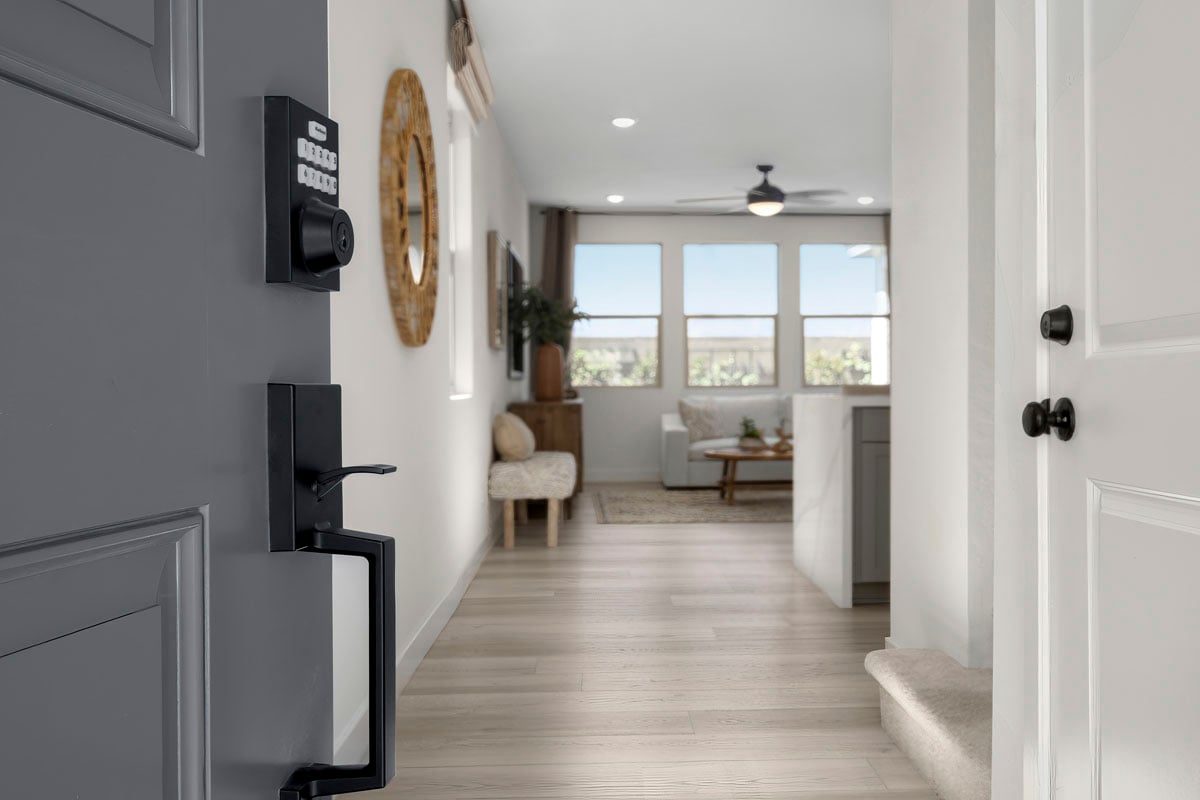 Secure entry door hardware