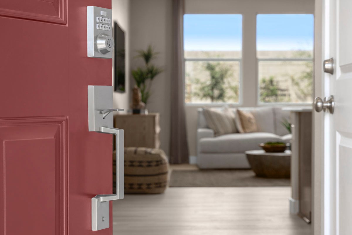 Satin nickel entry door hardware