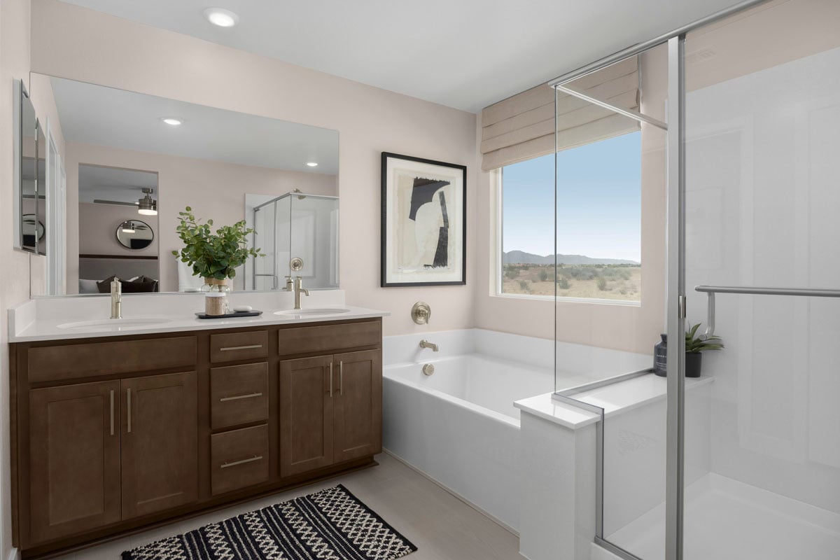 Tub and separate shower at primary bath