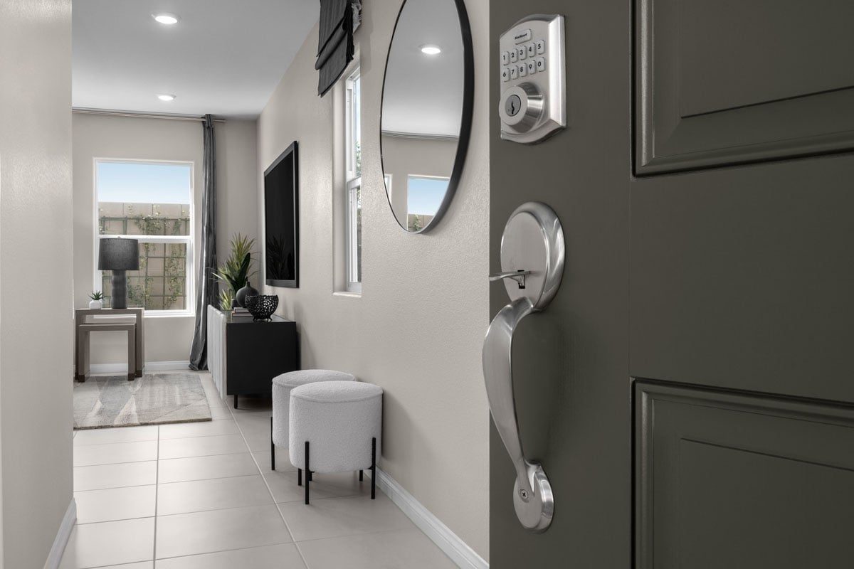 Satin nickel entry door hardware