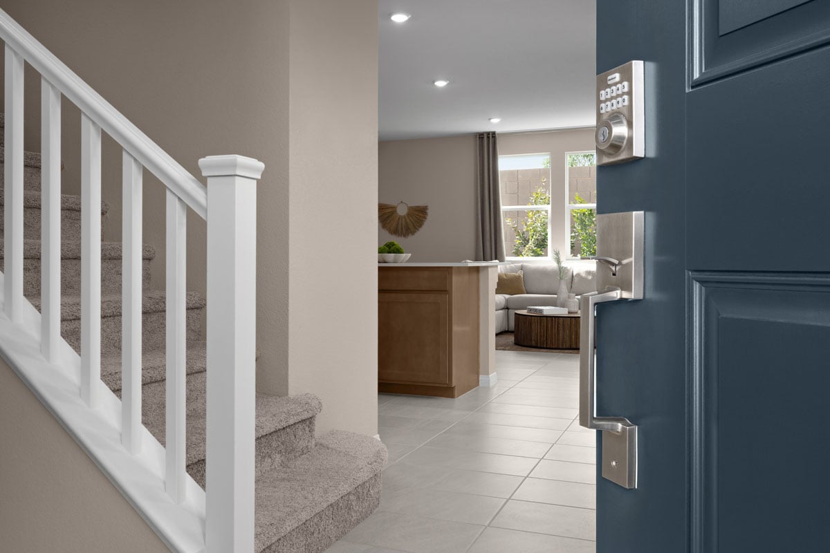 Satin nickel entry door hardware