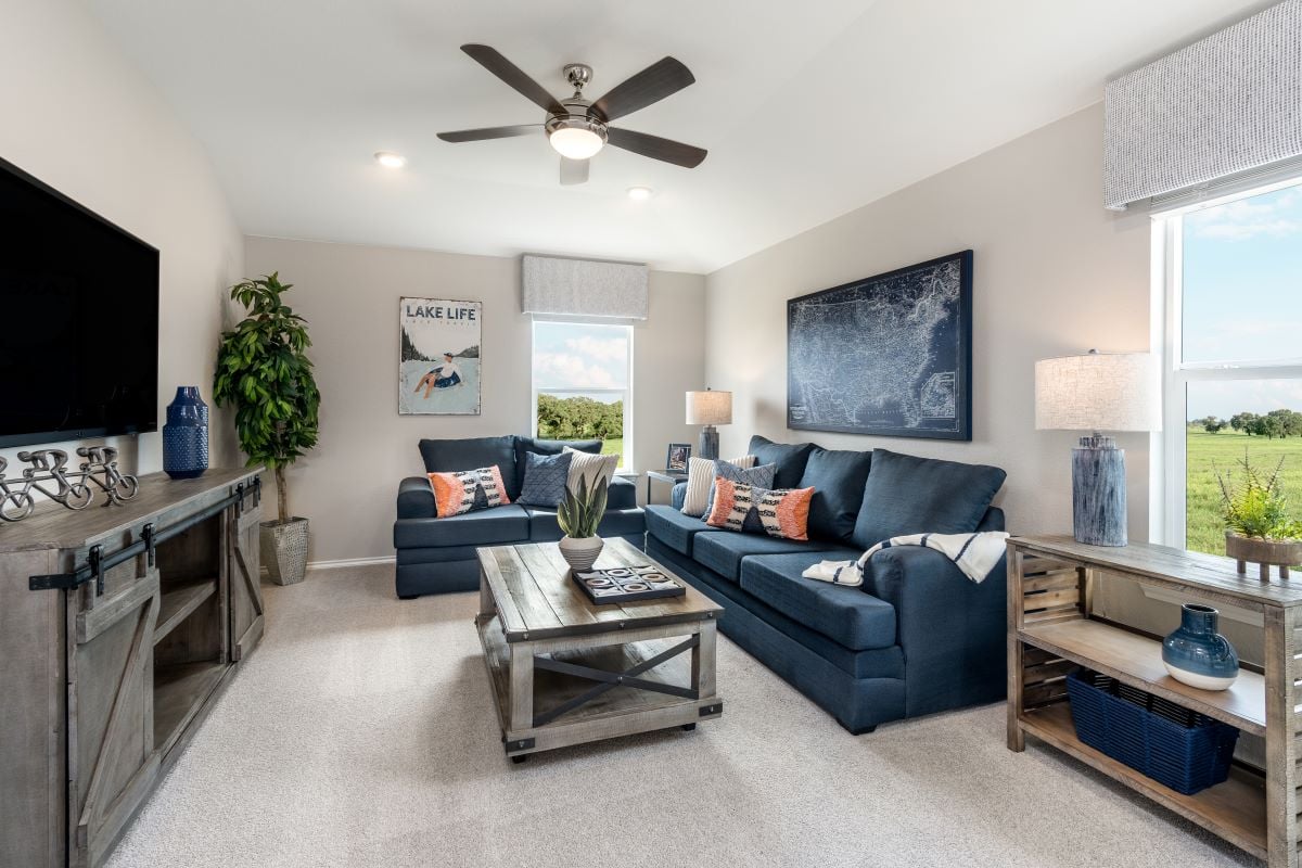 New Homes in Jarrell, TX - Sonterra-Cool Water Plan 2509 Game Room as modeled at Berry Springs