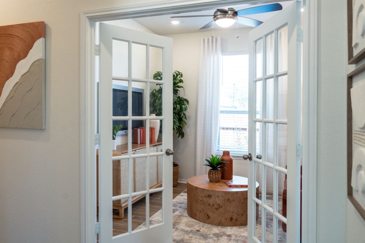 Den with French double doors