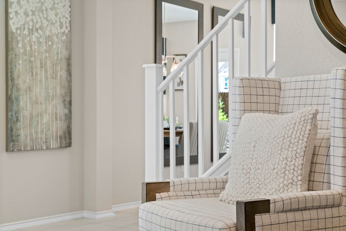 Stair railing at great room