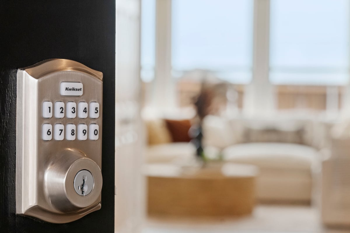 Keyless entry door hardware