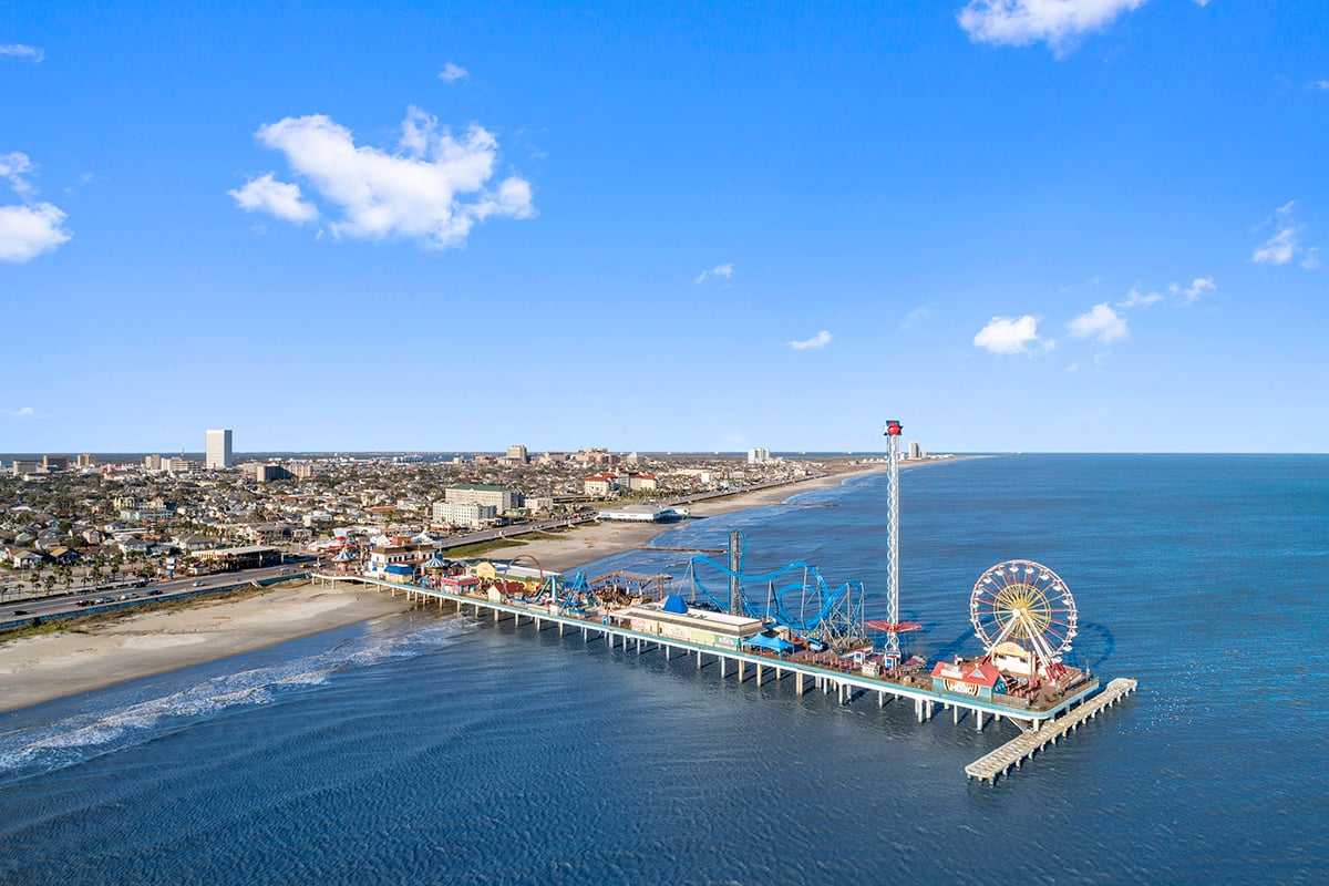 Quick drive to Galveston Island Historic Pleasure Pier 