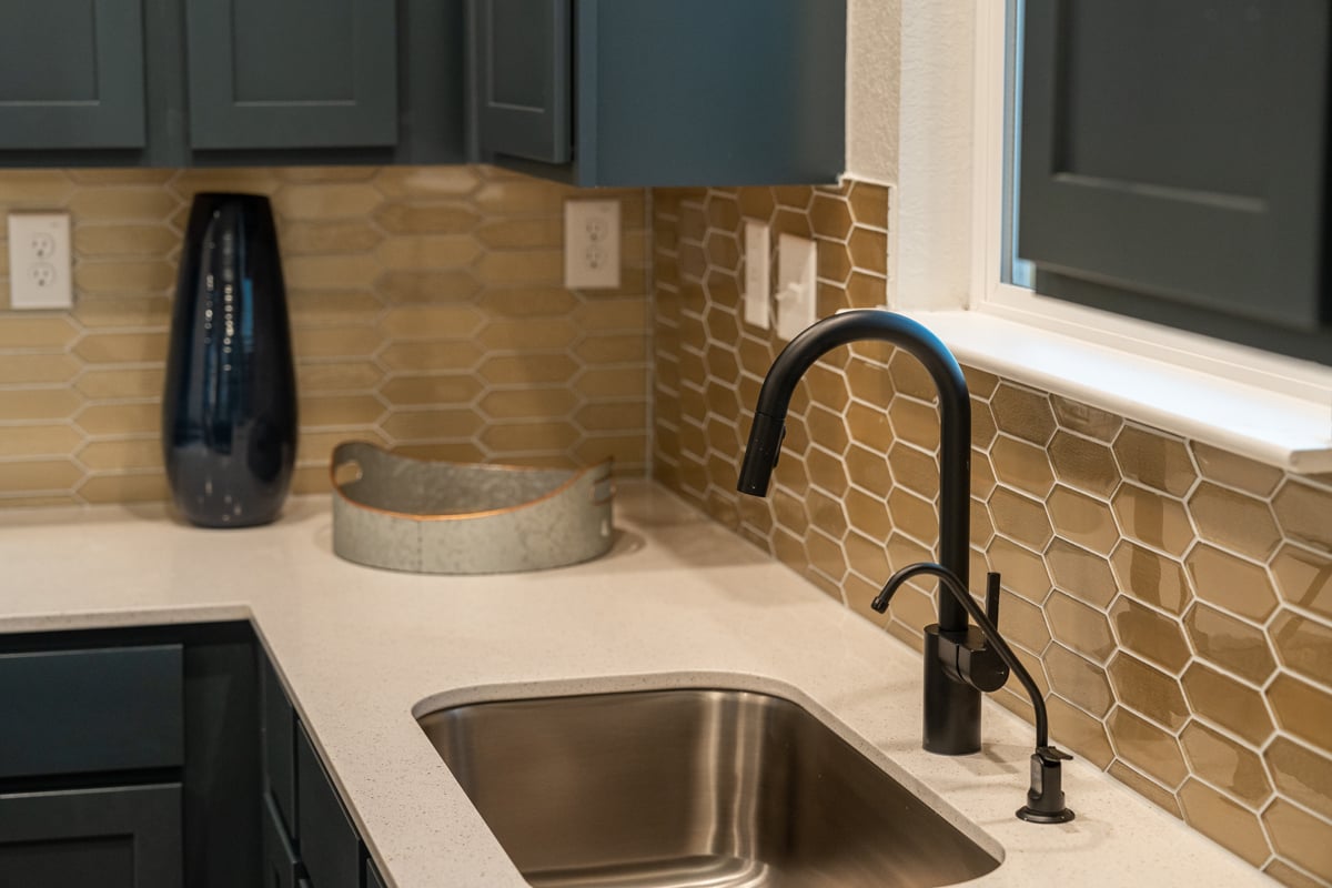 Mosaic tile backsplash