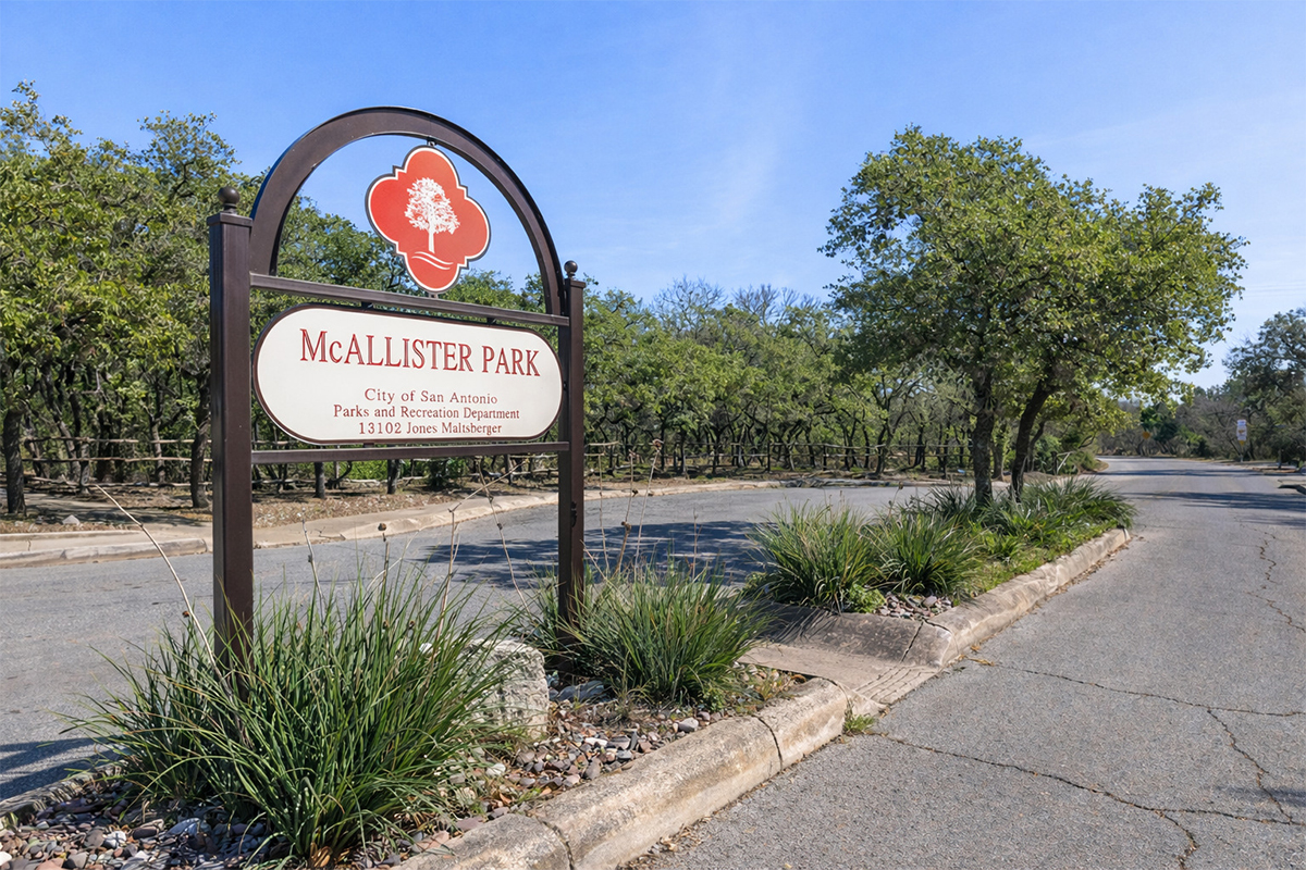 Less than 5 miles to McAllister Park