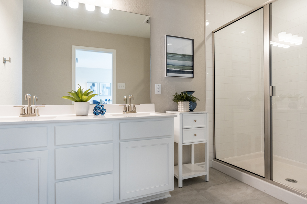 42-in. shower with tile surround at primary bath