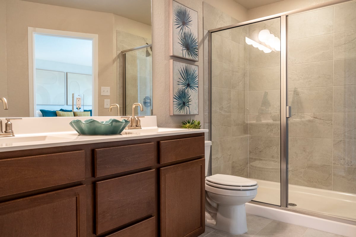 42-in. shower with tile surround at primary bath