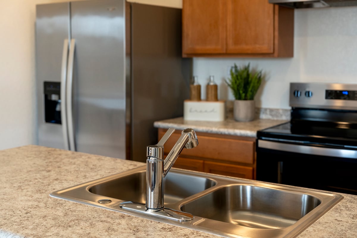 Dual-basin stainless steel sink