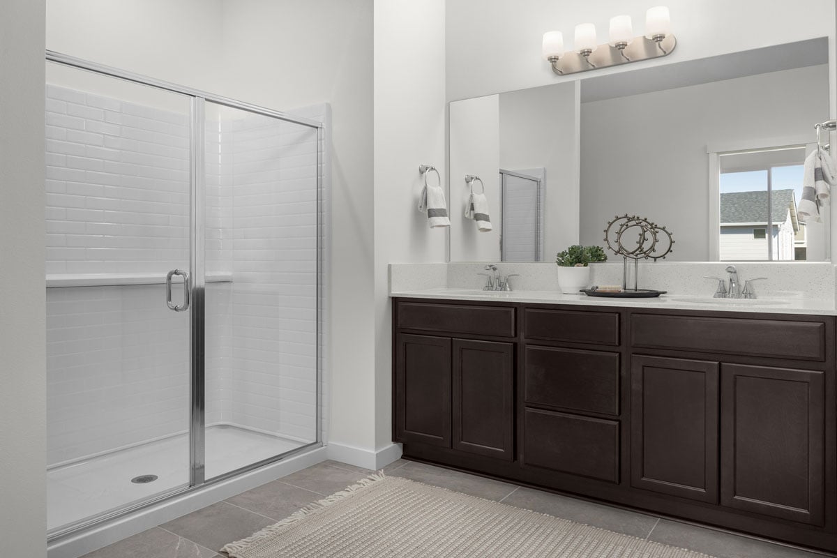 Walk-in shower at primary bath