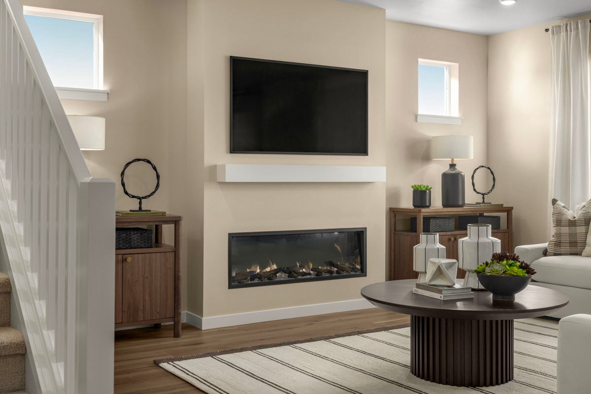 Electric fireplace at great room