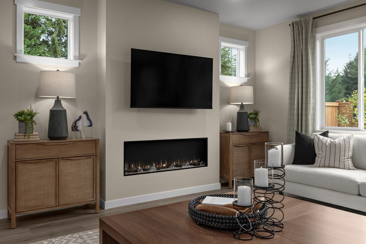 Electric fireplace at great room