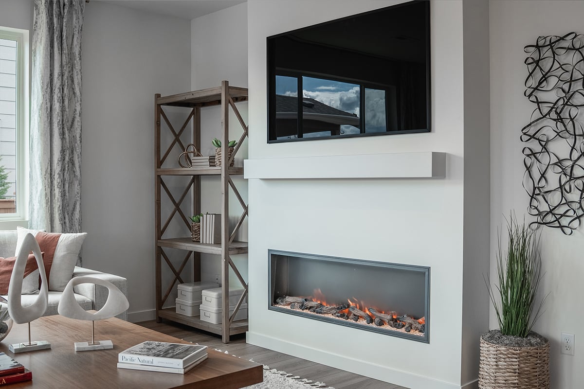 Electric fireplace at great room