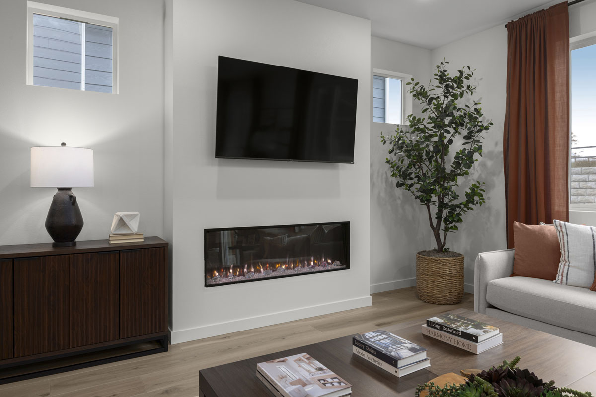 Electric fireplace at great room
