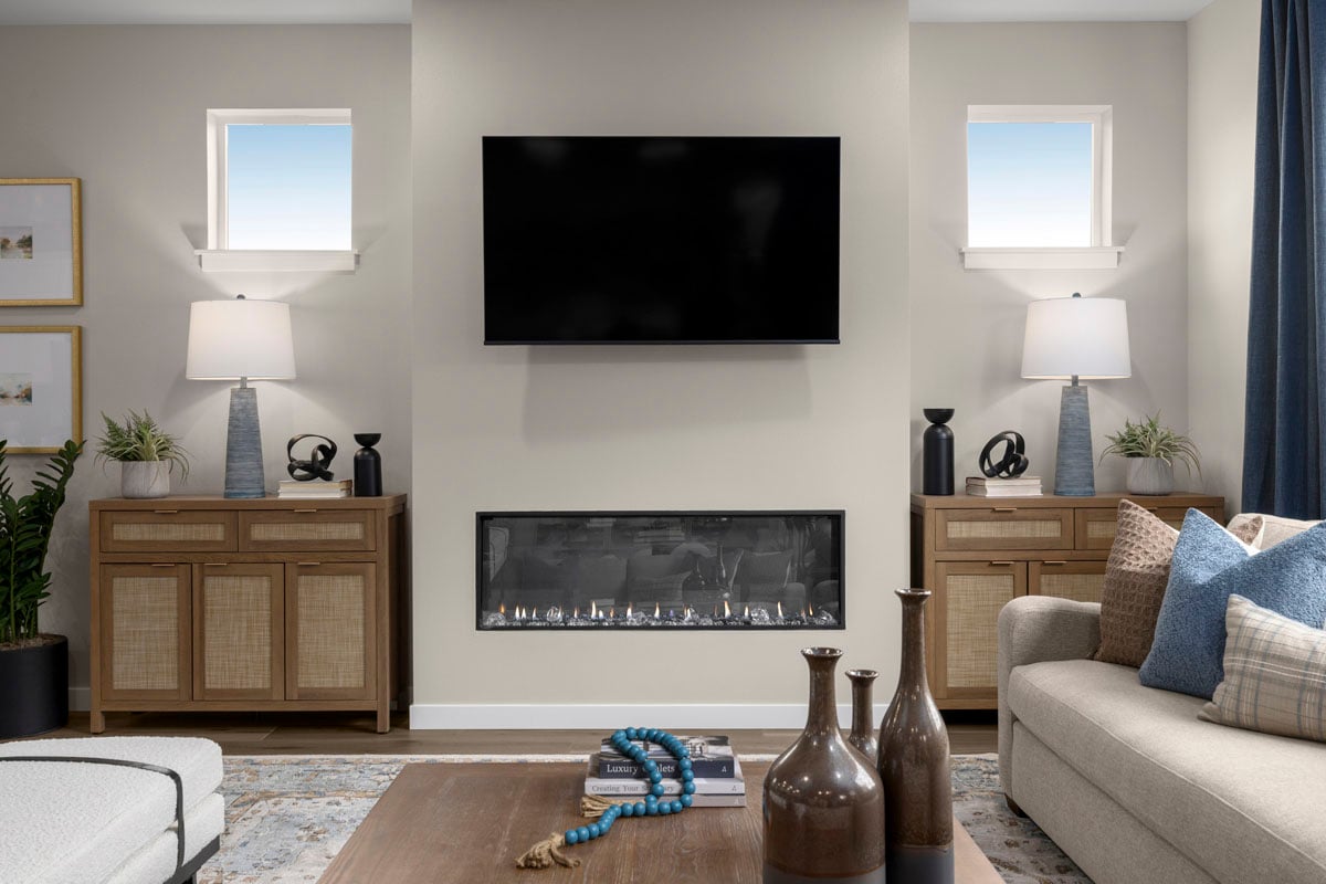 Electric fireplace at great room