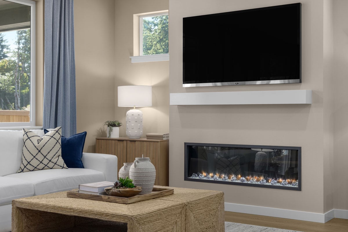Electric fireplace at great room