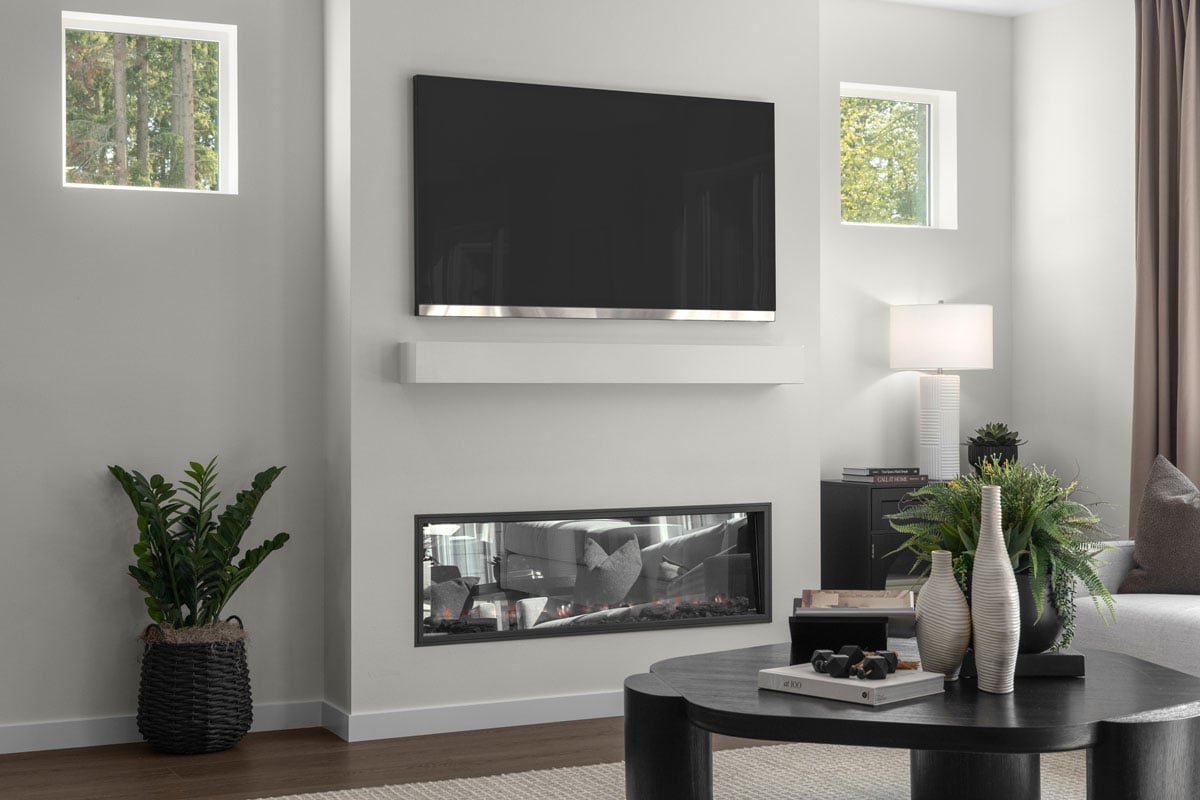 Electric fireplace at great room