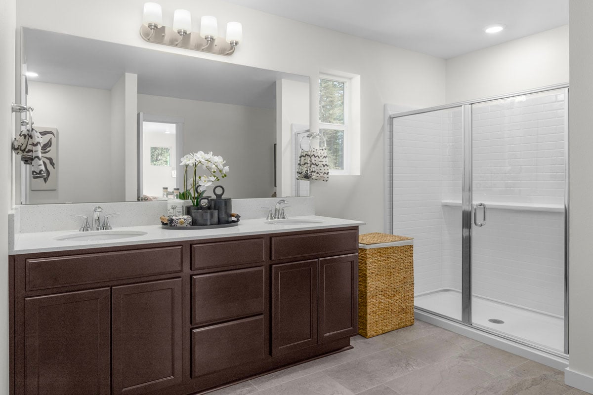 Walk-in shower at primary bath