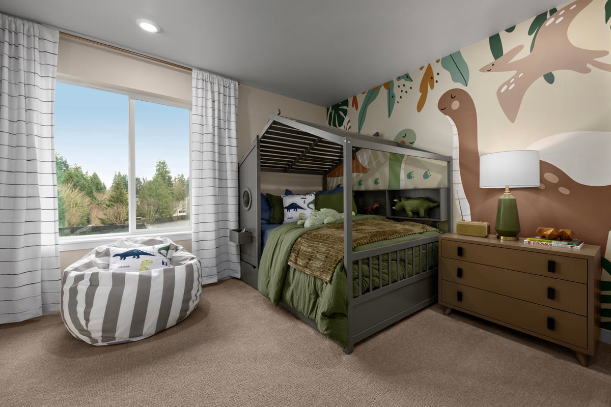 Polyester textured carpeting with cushion at bedrooms