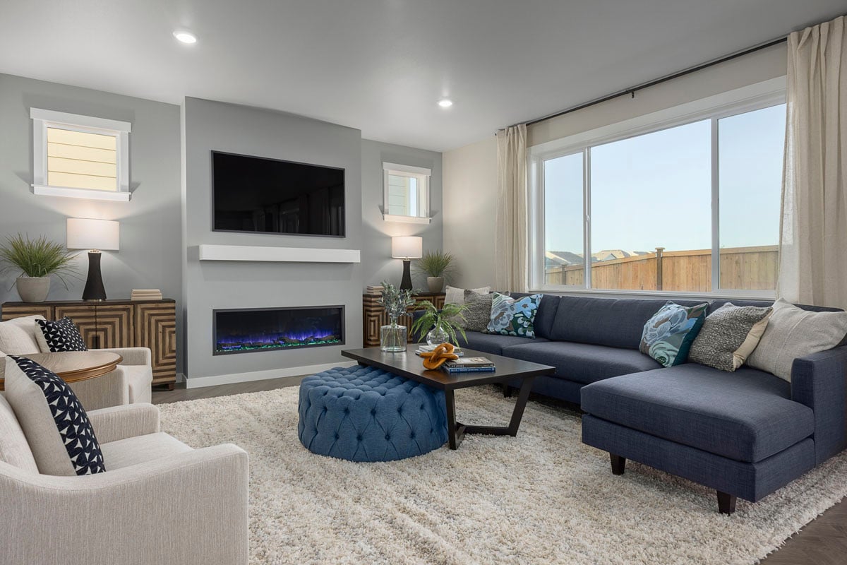 Electric fireplace at great room