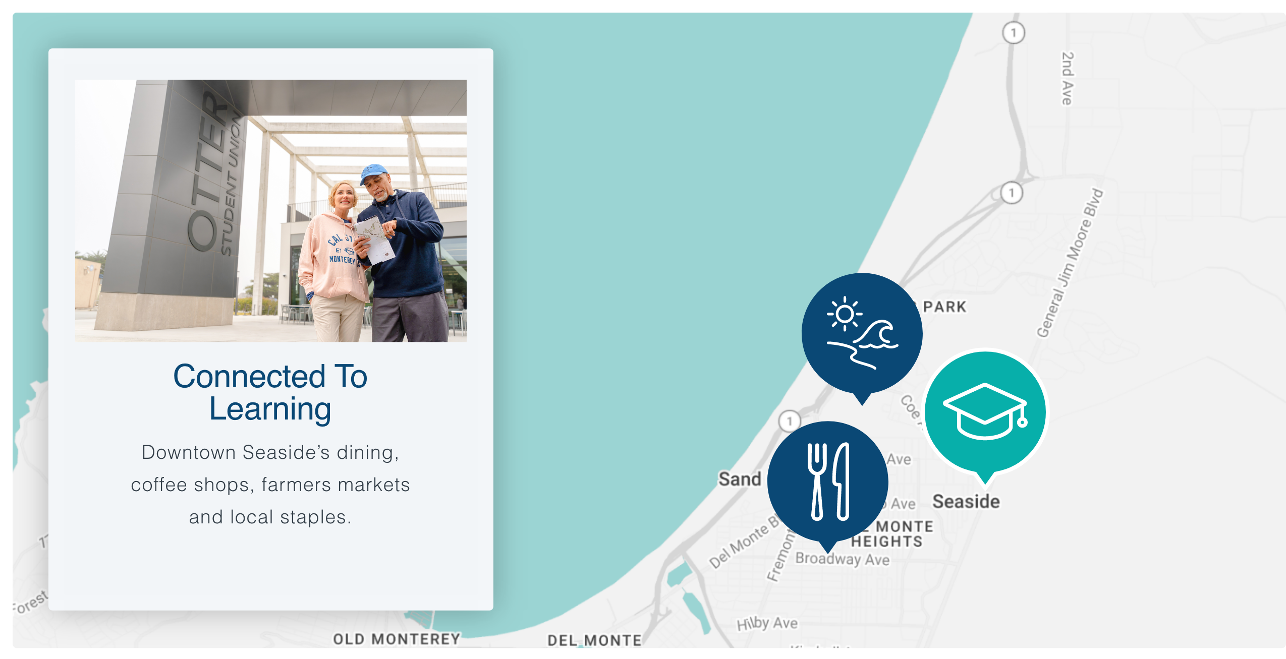 Map preview showing Pacific Landing near Seaside